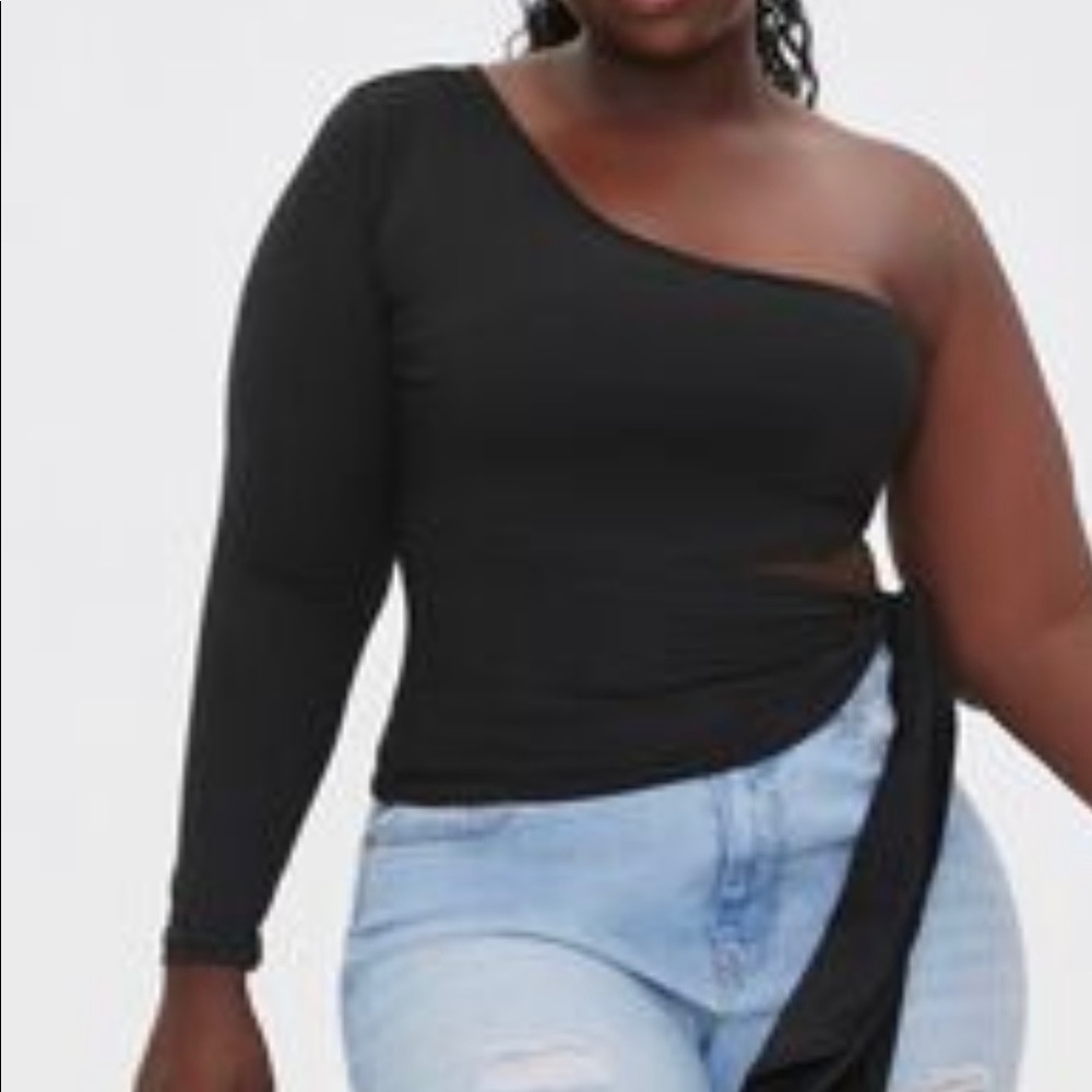 One Shoulder Tie Waist crop top NWT